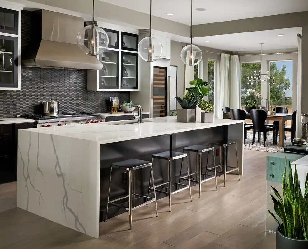 Black Backsplash over Black Cabinets