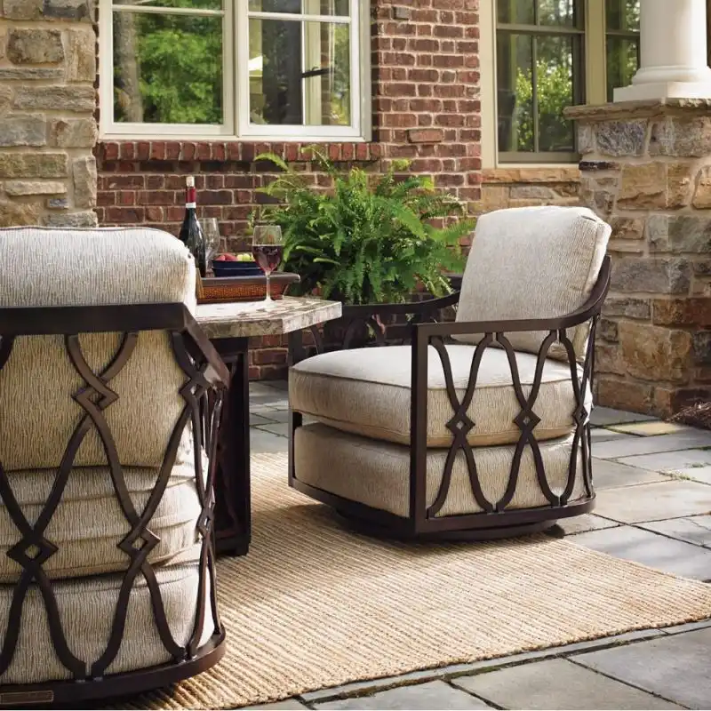 Black Sands Cast Aluminum Patio Swivel Club Chair 1