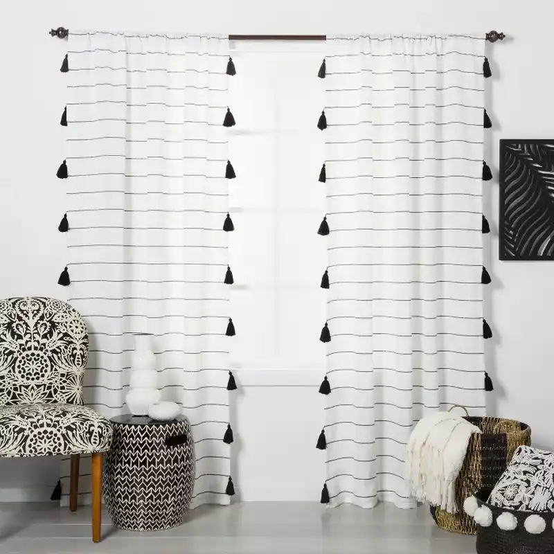 Black and White Boho Curtains