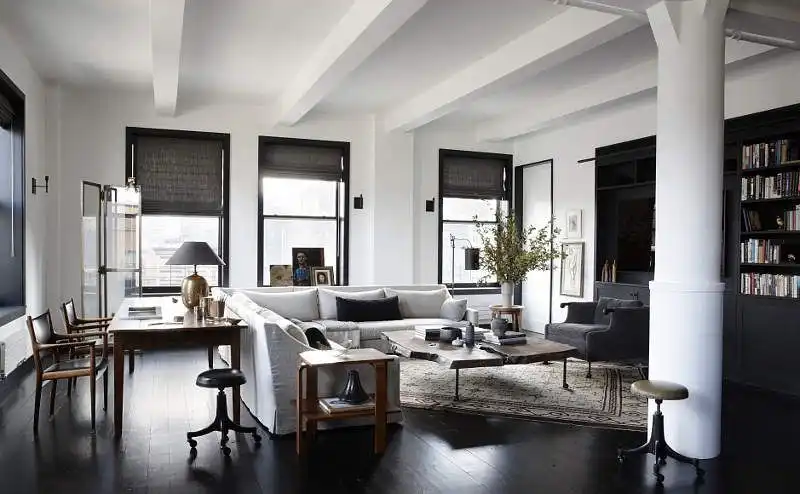 Black and white living room design
