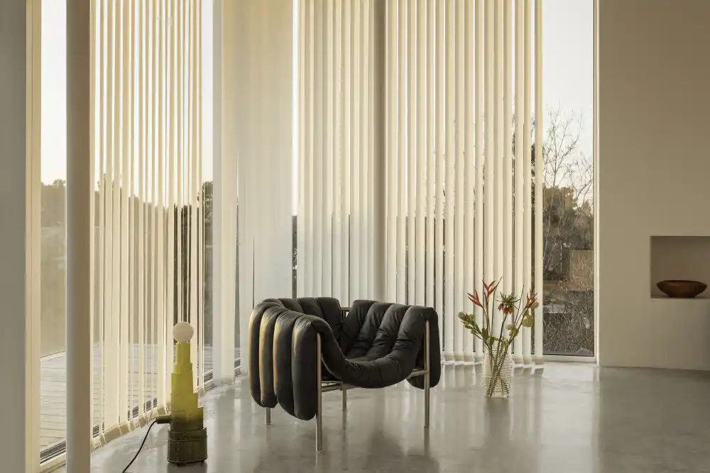 Black leather puffy chair from HEM