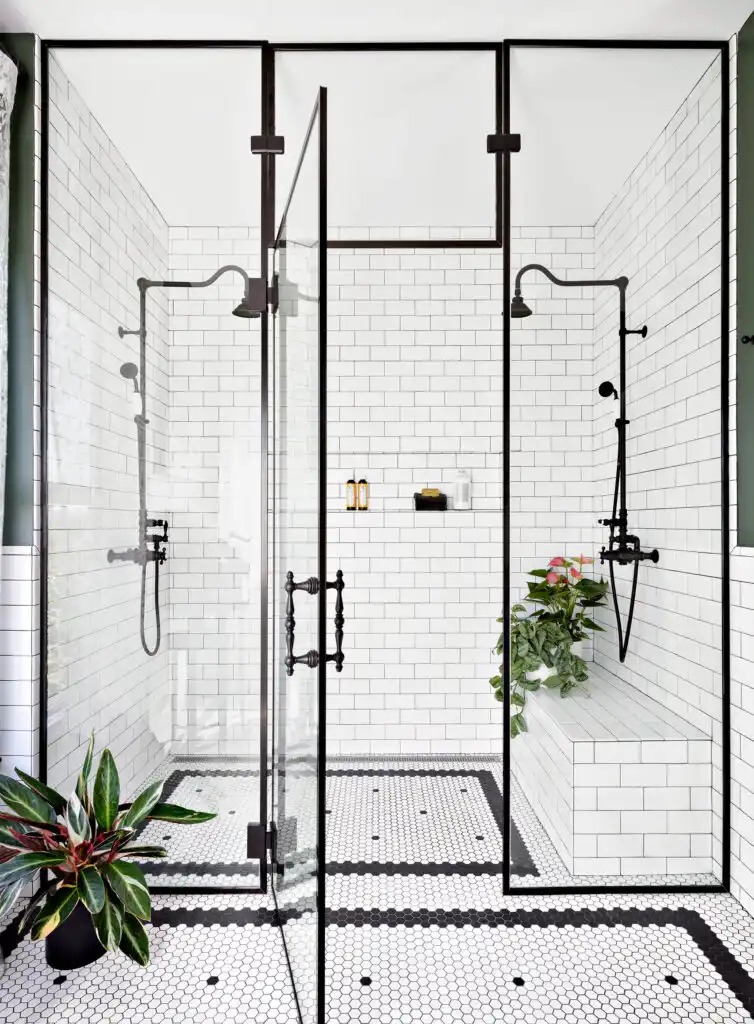 Subway Tile Shower with Historic Style