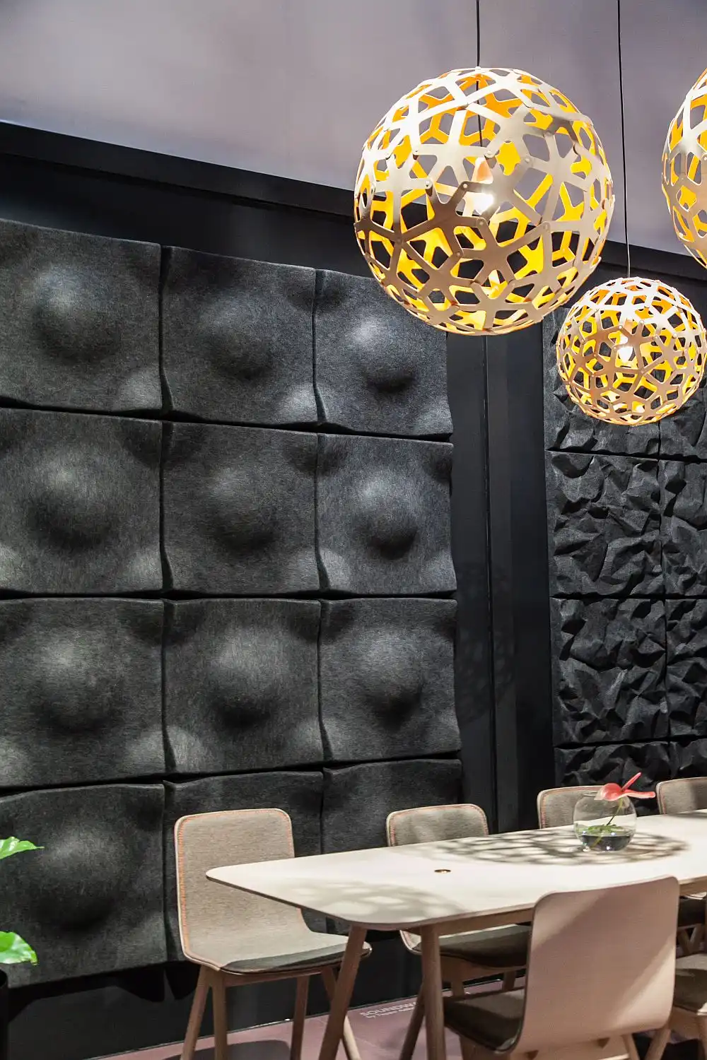 Black soundwave decorative panels