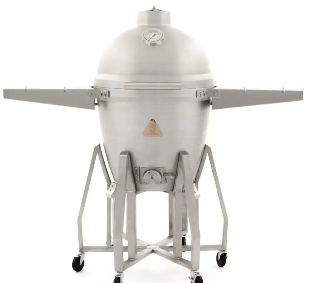 Blaze 20 Inch Cast Aluminum Kamado Grill With Stainless Steel Cart Tool Hook Shelves 1024x903