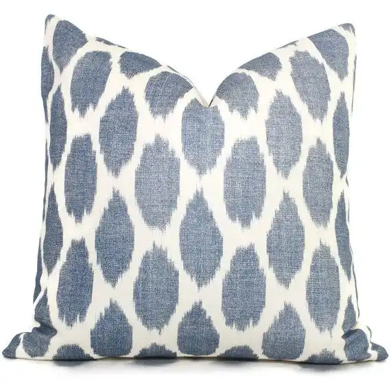 Blue ikat throw pillows