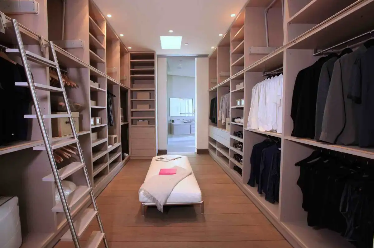 Blue jay way walk in closet by mcclean design