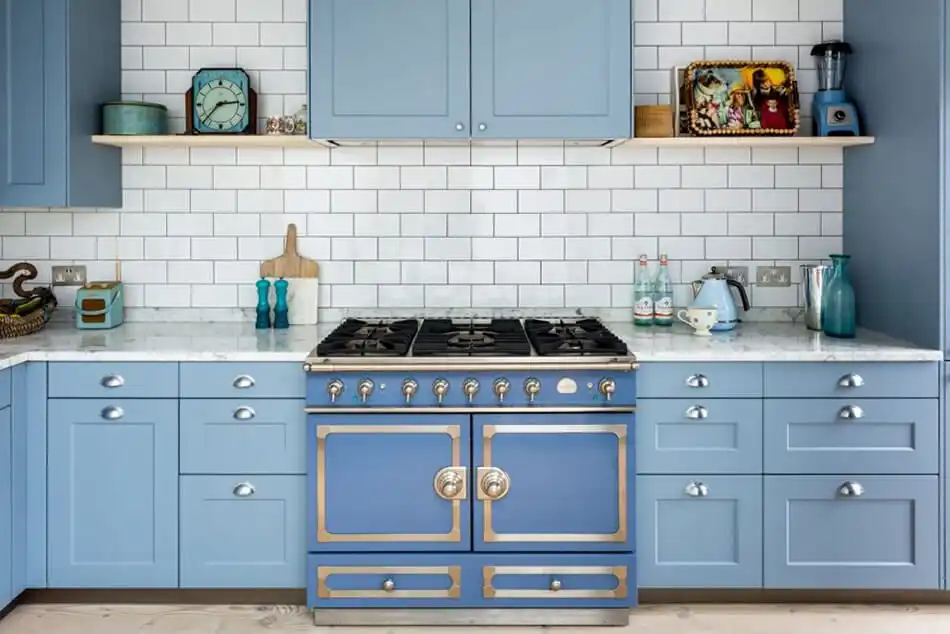 Blue shade kitchen layout color