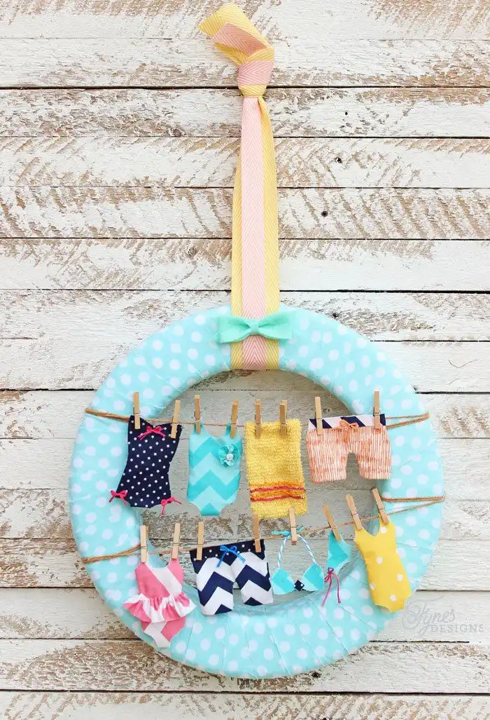 Blue summer wreath