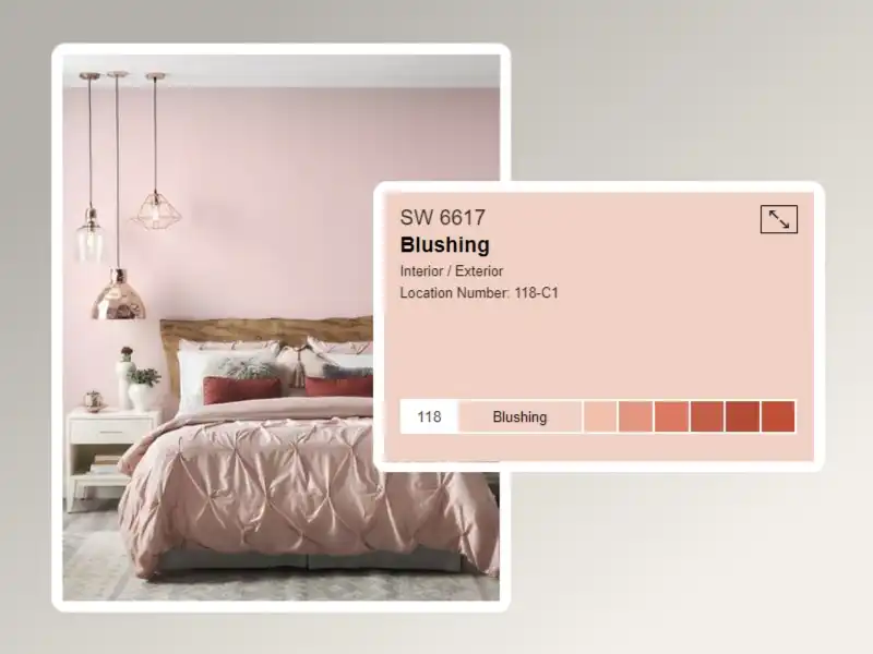 Blushing SW 6617 from Sherwin Williams.