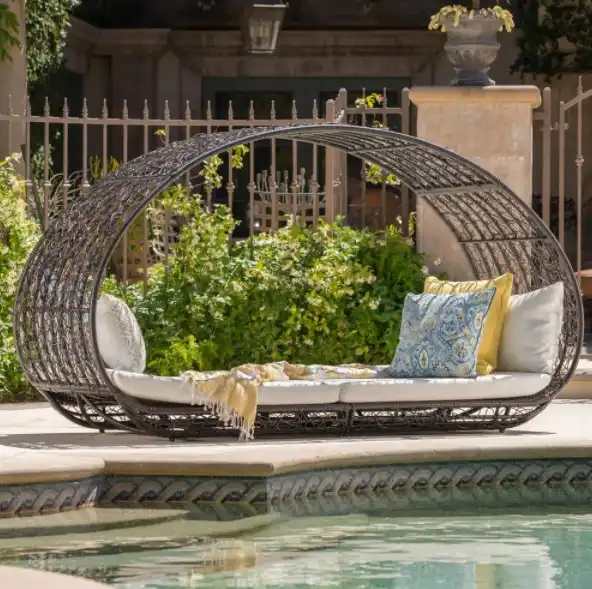 Boca Grande Outdoor Daybed with Cushions by Christopher Knight Home Brown