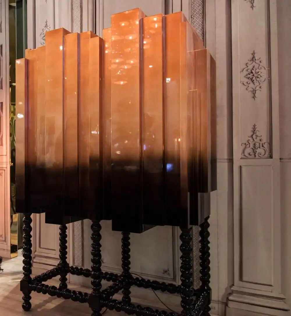 Sculptural dresser modeled after a city skyline
