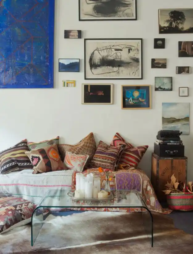 Bohemian decorated living room
