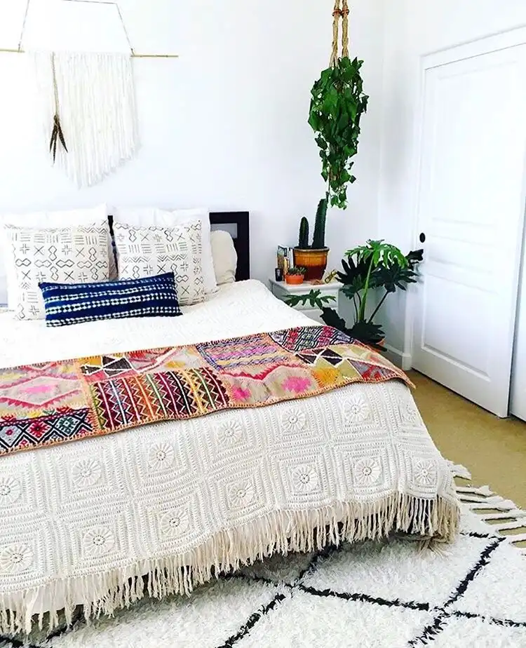Boho bedroom textures