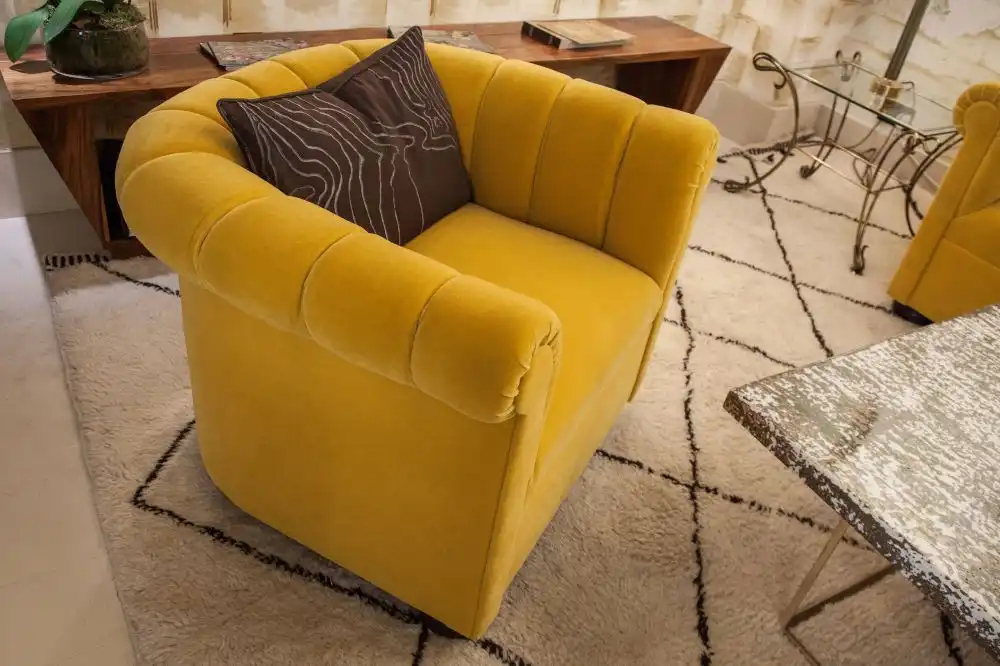 Bold yellow armchair for a touch of color to any room