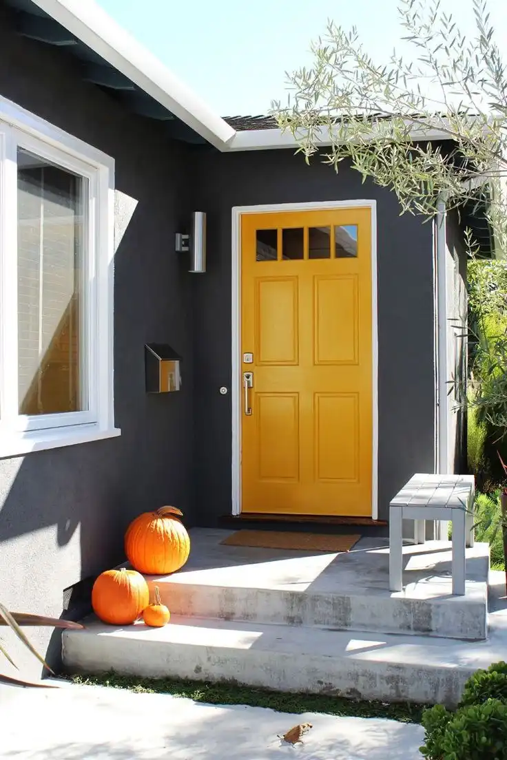 Bold yellow front door