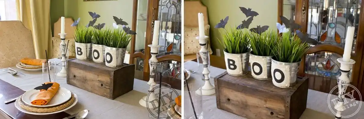 Boo planters for table decor