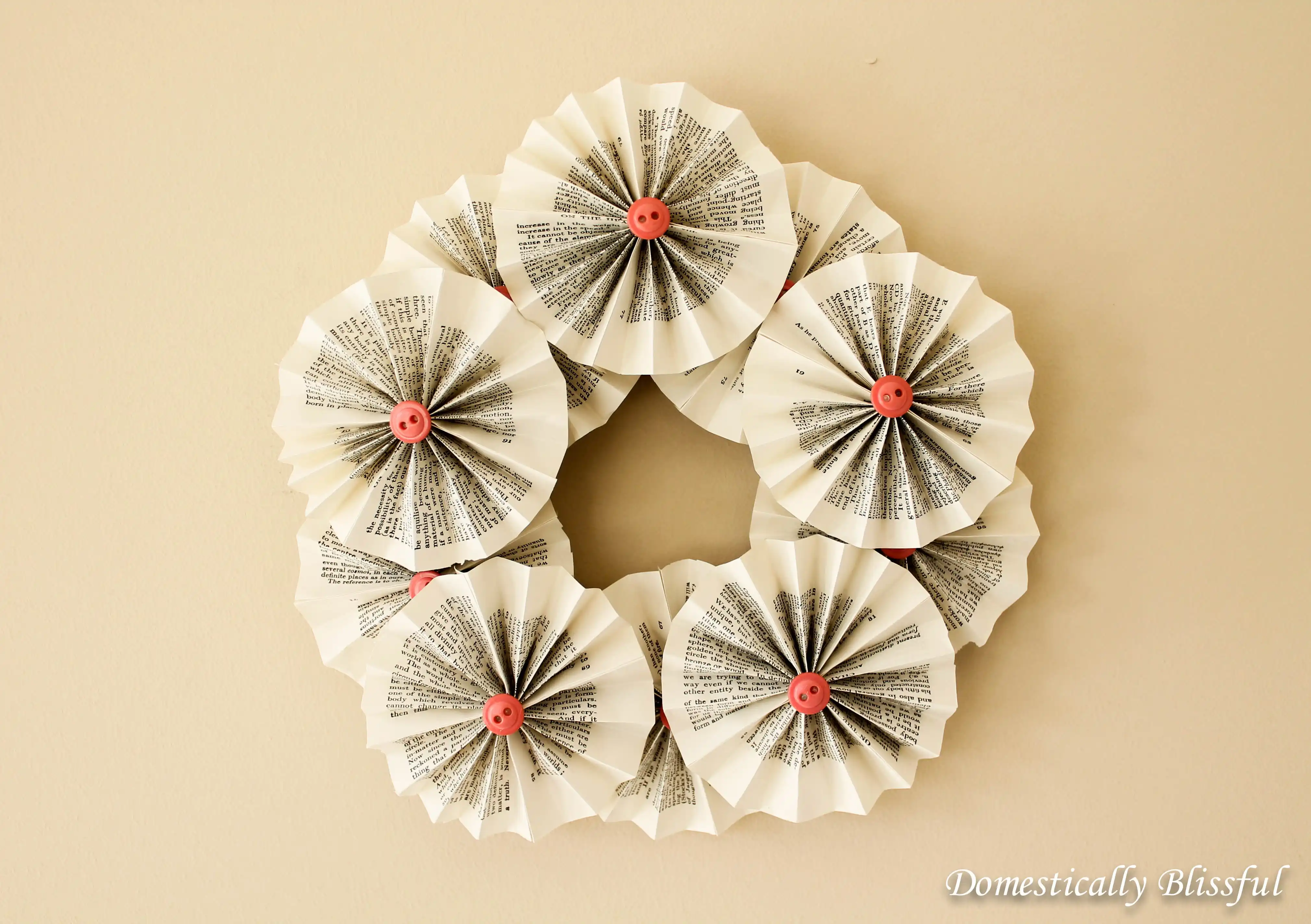Book papers wreath