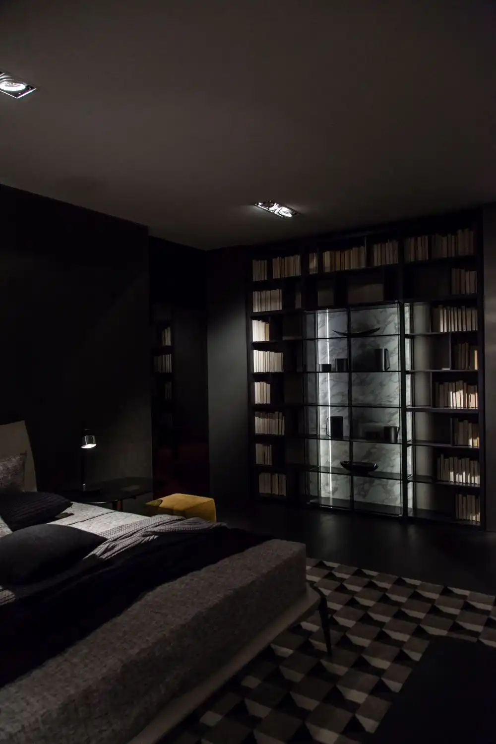 Add accent lighting to your bookcase for a subtle yet dramatic impact