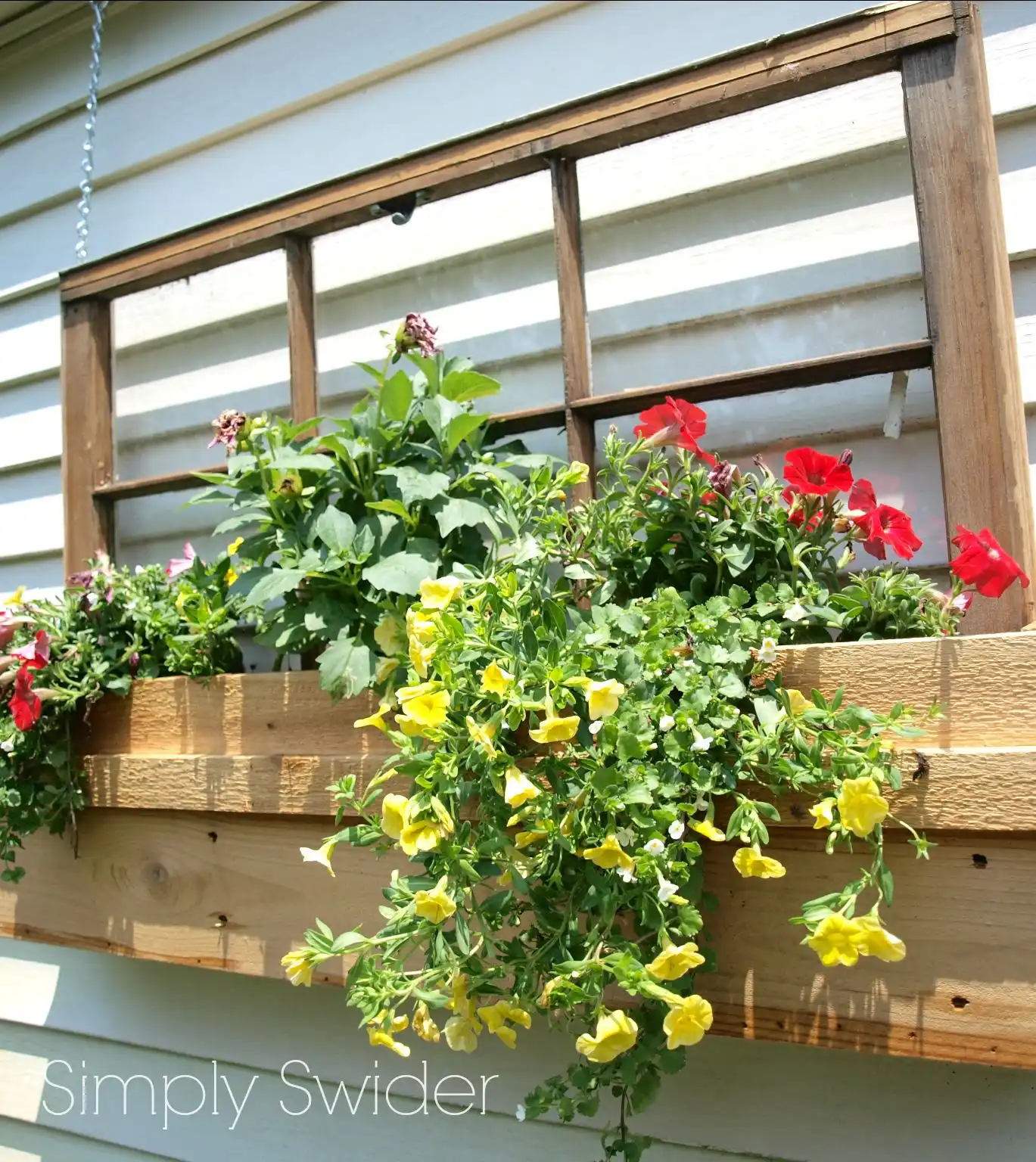 Box Flowers Window Frame