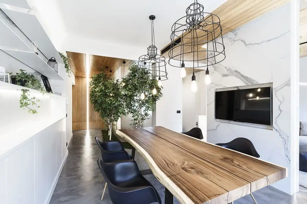 Modern Design and Trees Define Roman Apartment Used for Studio, Living Space