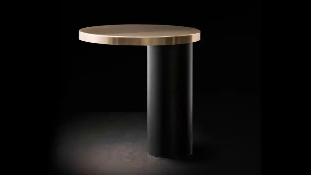 Brass and black table lamp Cylinda