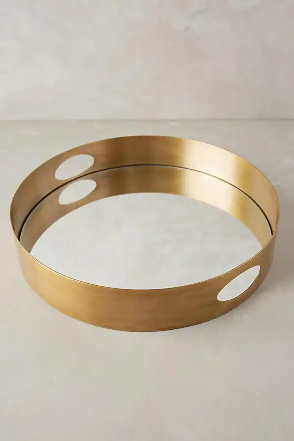 Brass mirrored tray