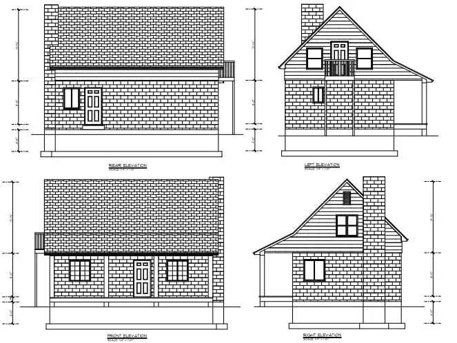 Bricks tiny cabin plan