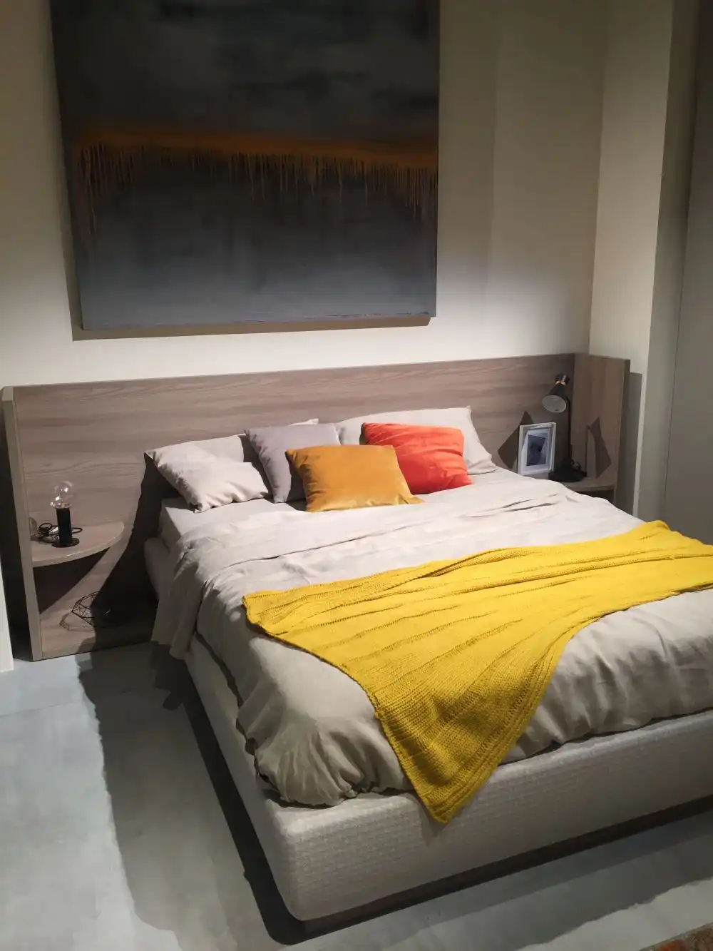 Bright the bed with colorful pillows