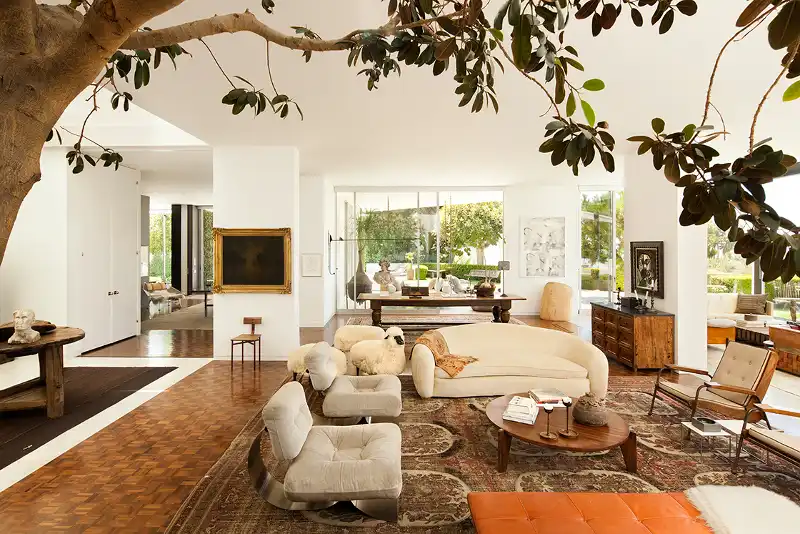 Bringing outdoor indoor with trees