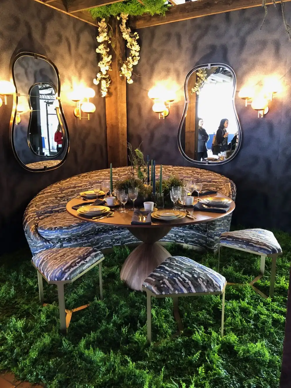 Bringing some moss for dining table centerpiece