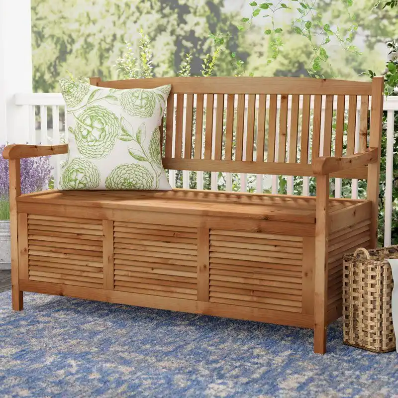 Brisbane Wooden Storage Bench cool