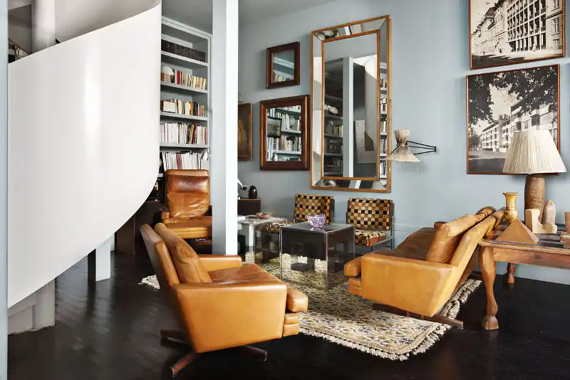 Brown leather armchairs from Lorenzo Castillo