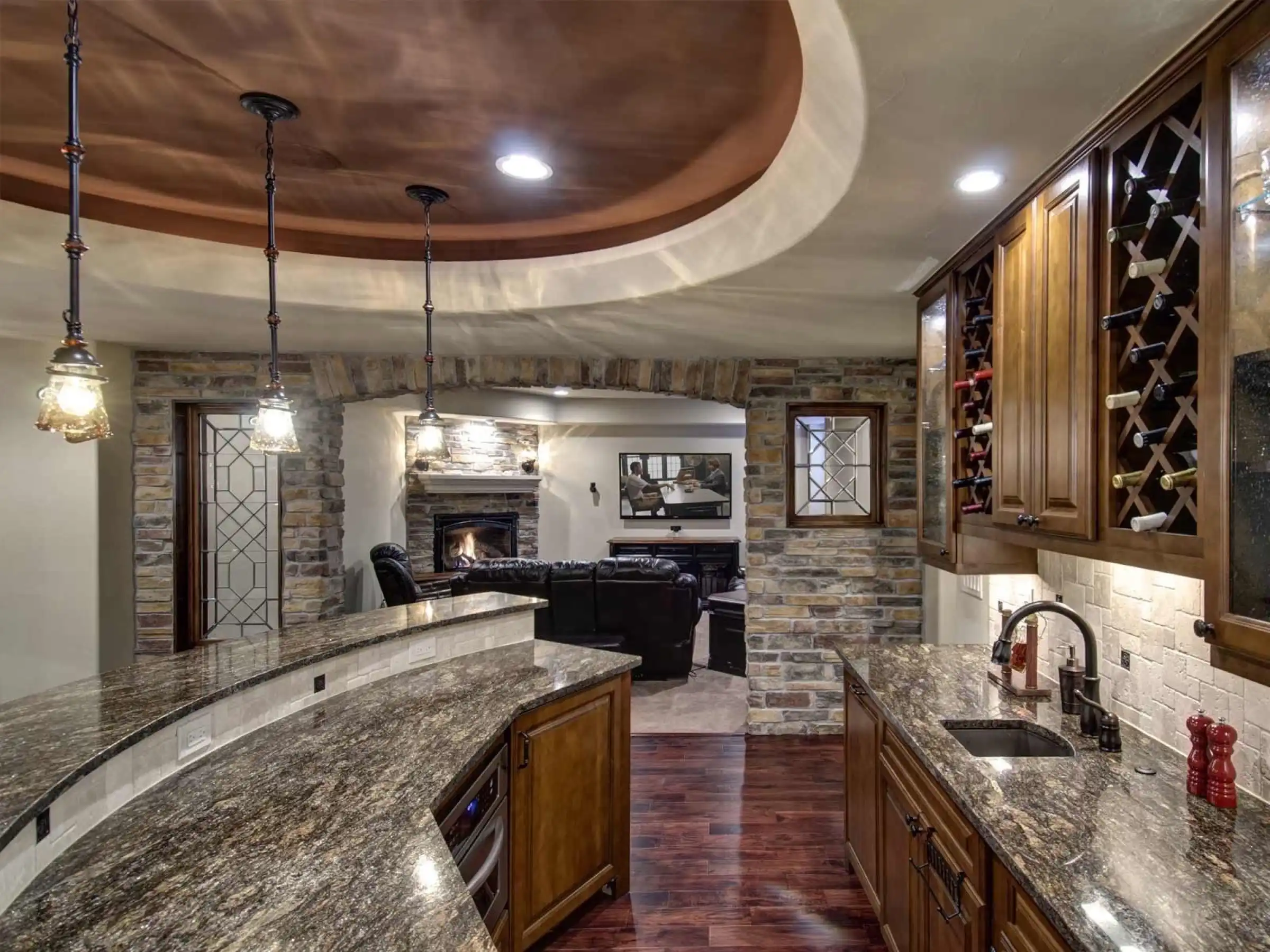 Build In a Wine Rack basement bar