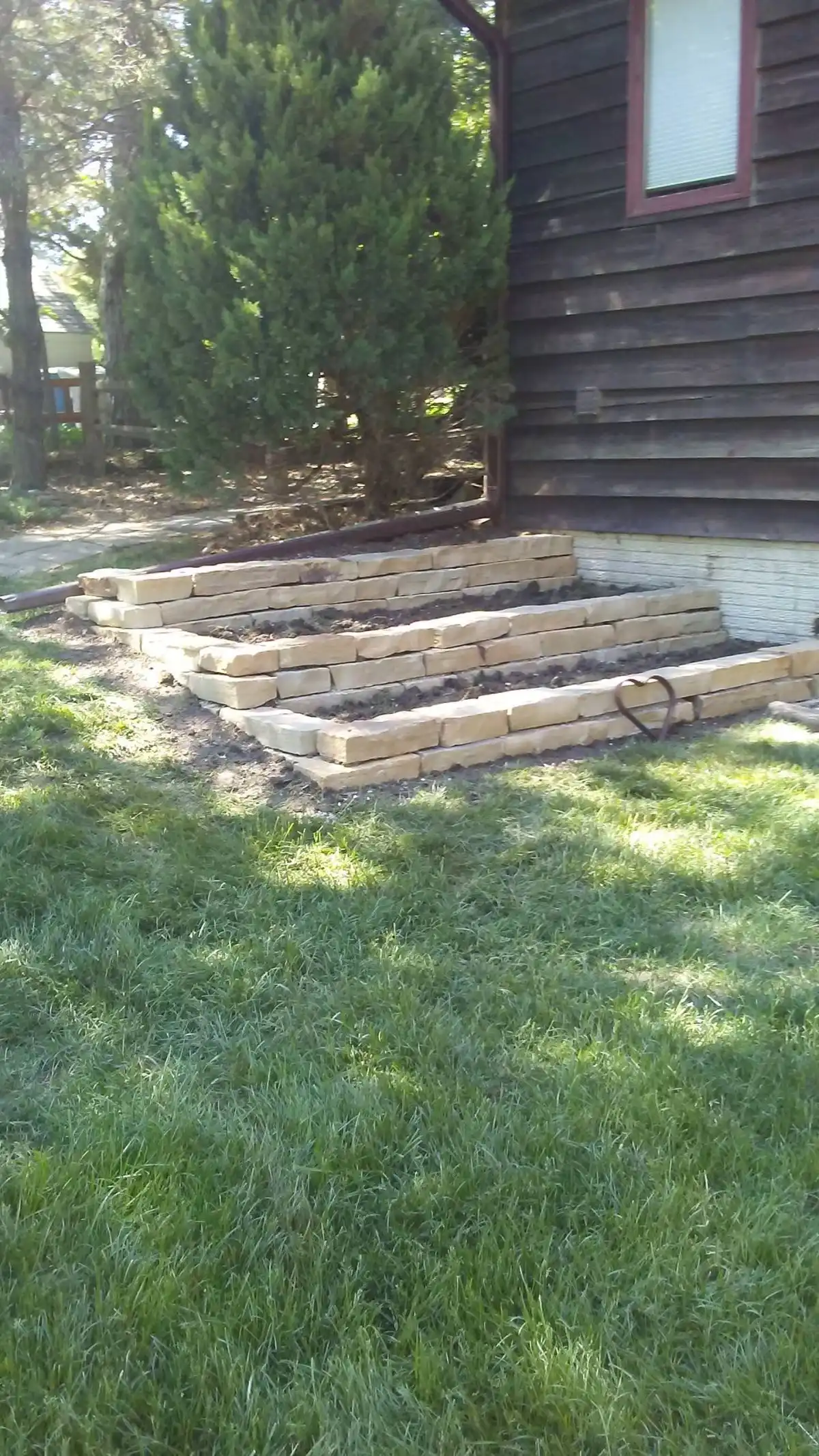 Building the Retaining Wall with Blocks