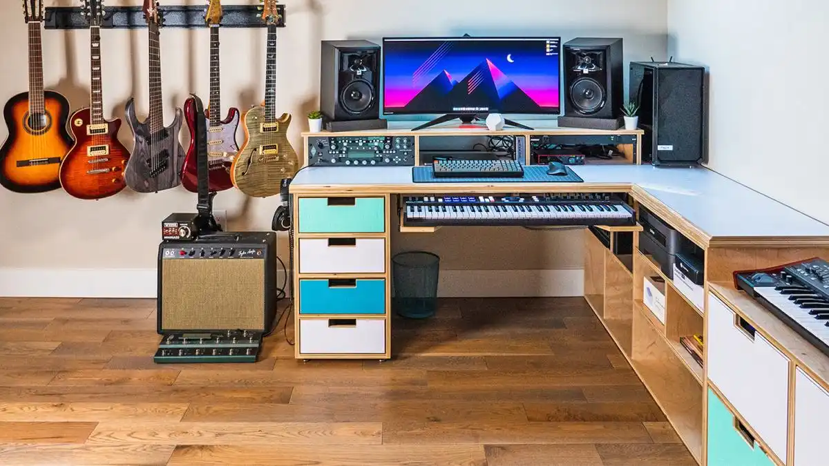 Building the ULTIMATE Music Studio Gaming Desk Setup Woodworking