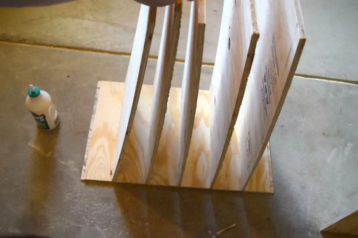 Building with shelves