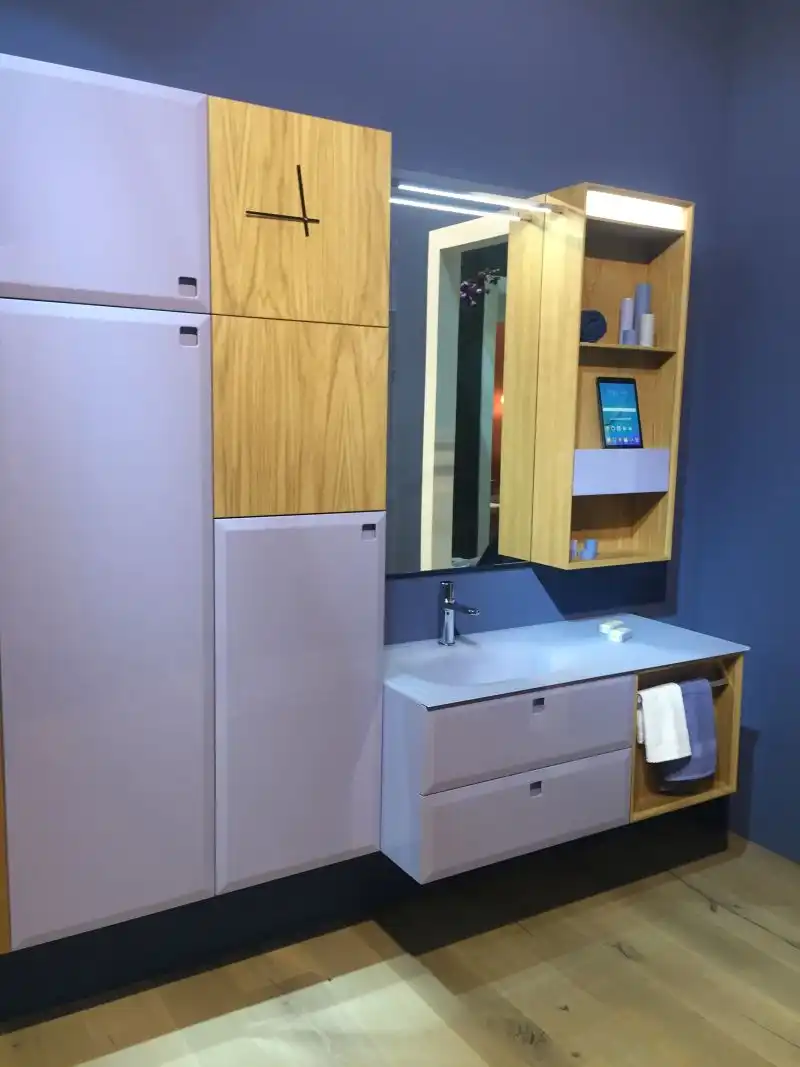 Built in clock in bathroom furniture