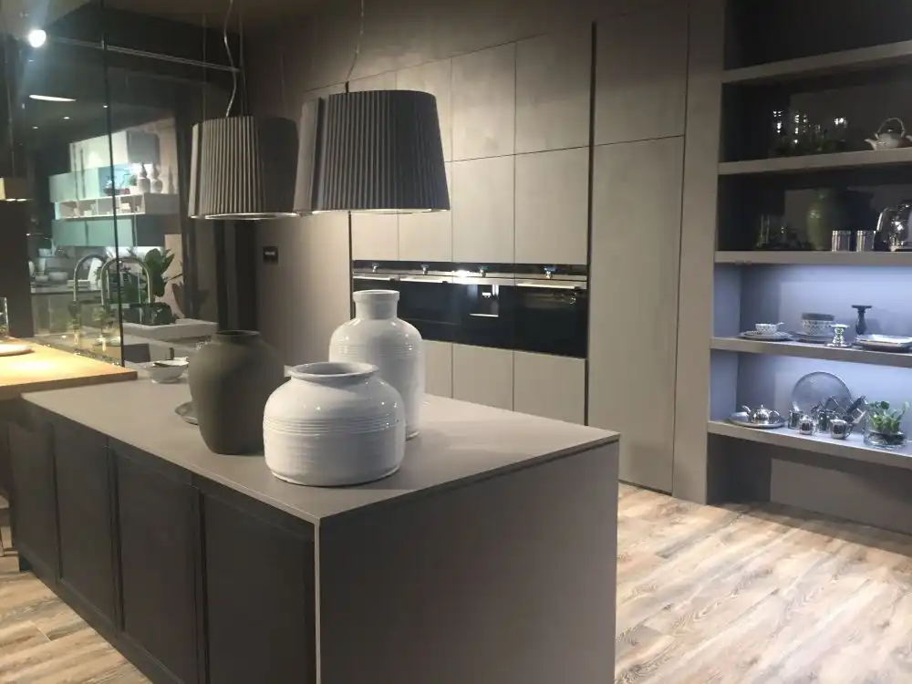 Built in kitchen cabinets with open shelves