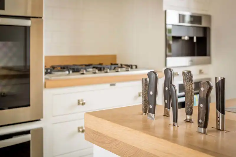 Built in kitchen island knife storage