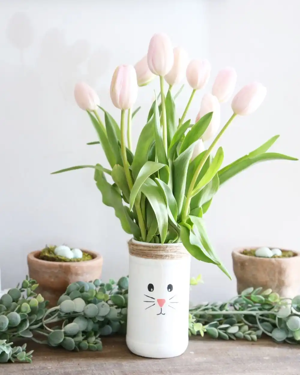 Bunny Mason Jar Flower Vase
