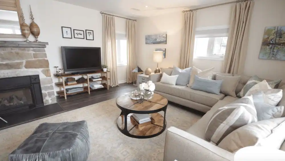 Butter white living room interior
