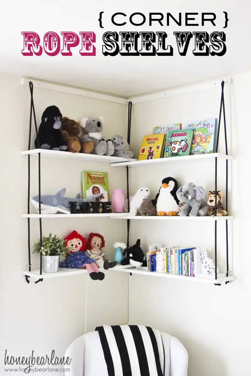 CORNER ROPE SHELVES DIY
