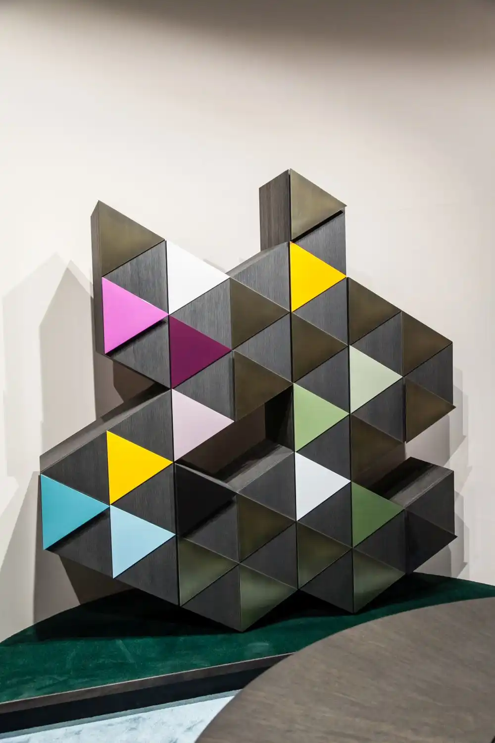 Cabinet with colorful triangle