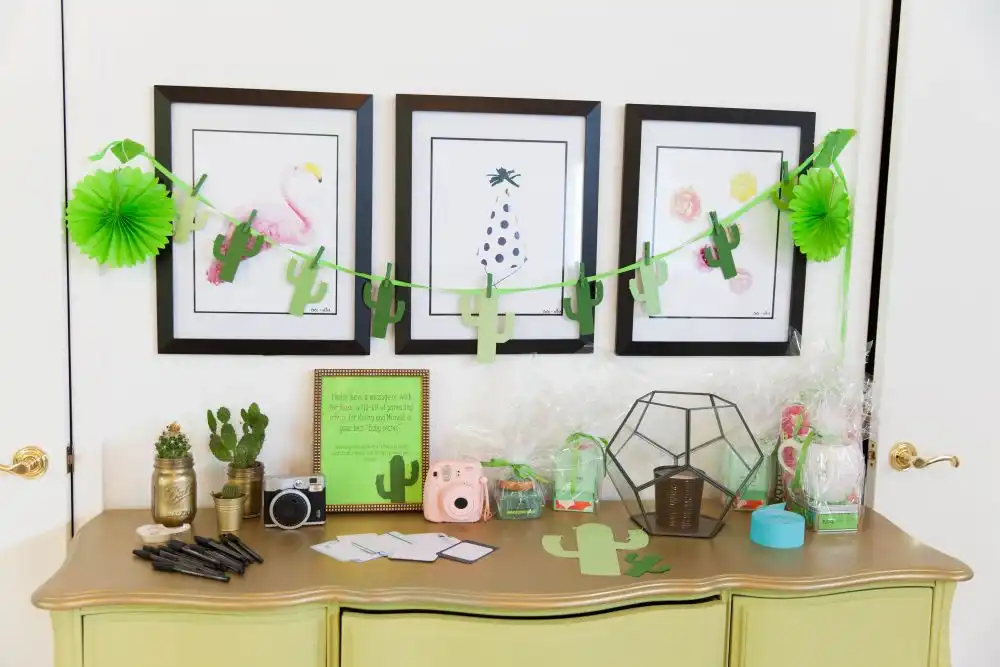 Cactus banner for baby showe