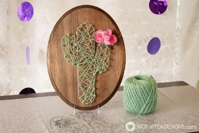 Cactus string art pattern