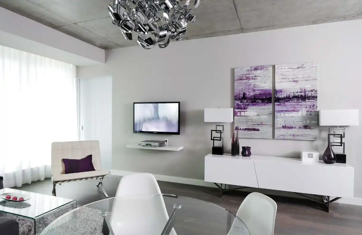Canvas wall art in purple