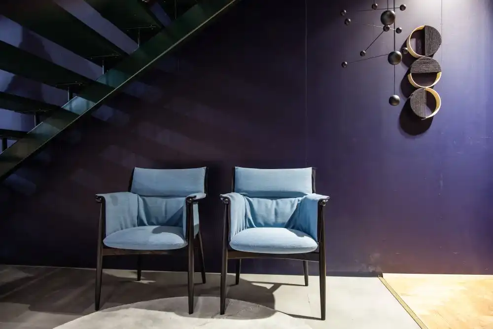 Carlhansen Blue upholstered dining chairs