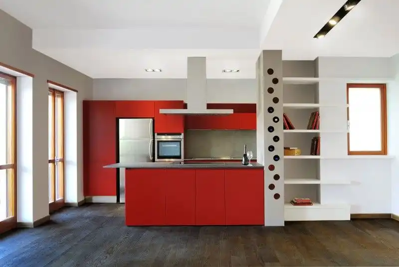 Casa Appia Antica by CAFElab Red Kitchen