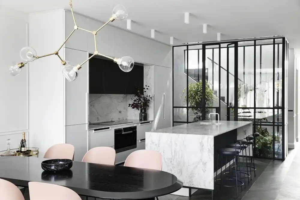 Casa atrio marble kitchen design