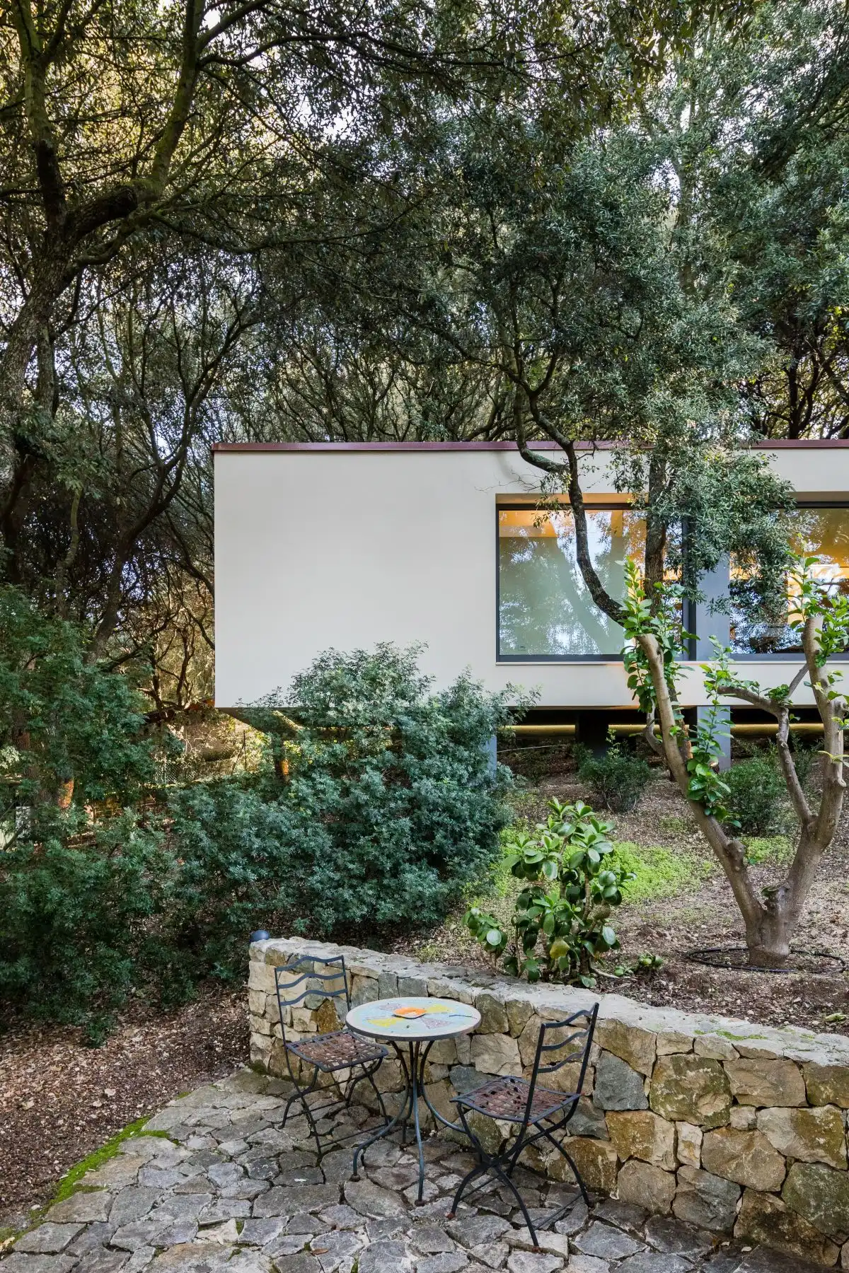 Casa nel Bosco stone outdoor seating area